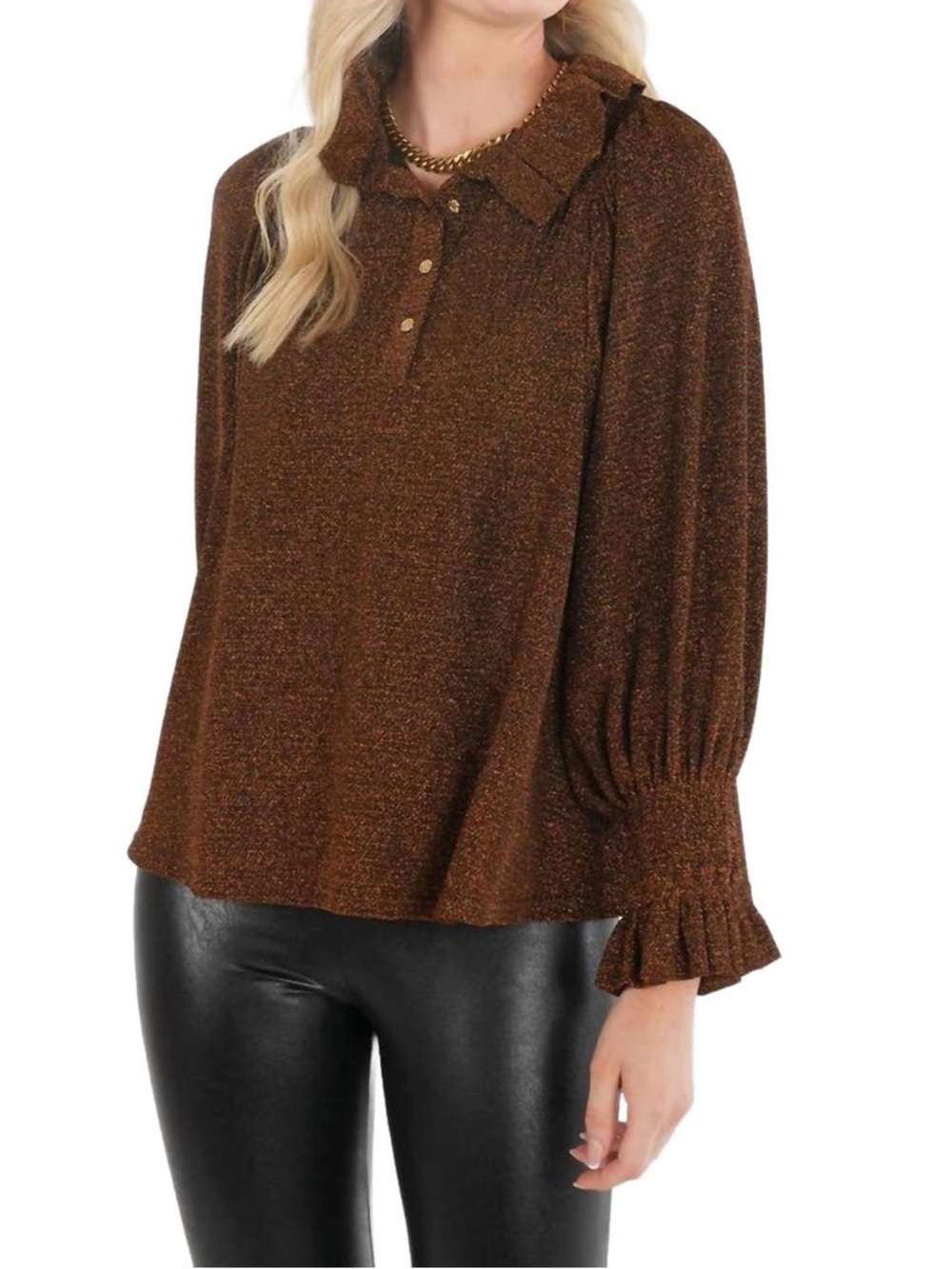 Emily McCarthy Charlotte Top Black Gold Sz M Romantic Cottagecore Holiday Party